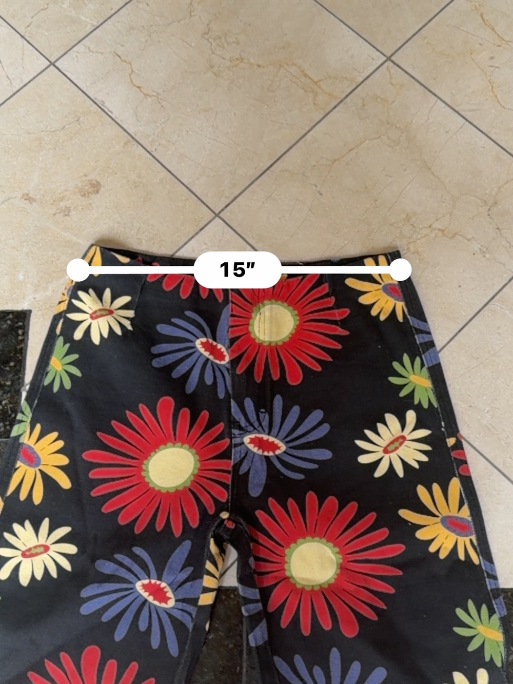 VRG GRL Retro Multicolor Daisy Floral Straight Leg Pants Size 10 - Picture 6 of 8